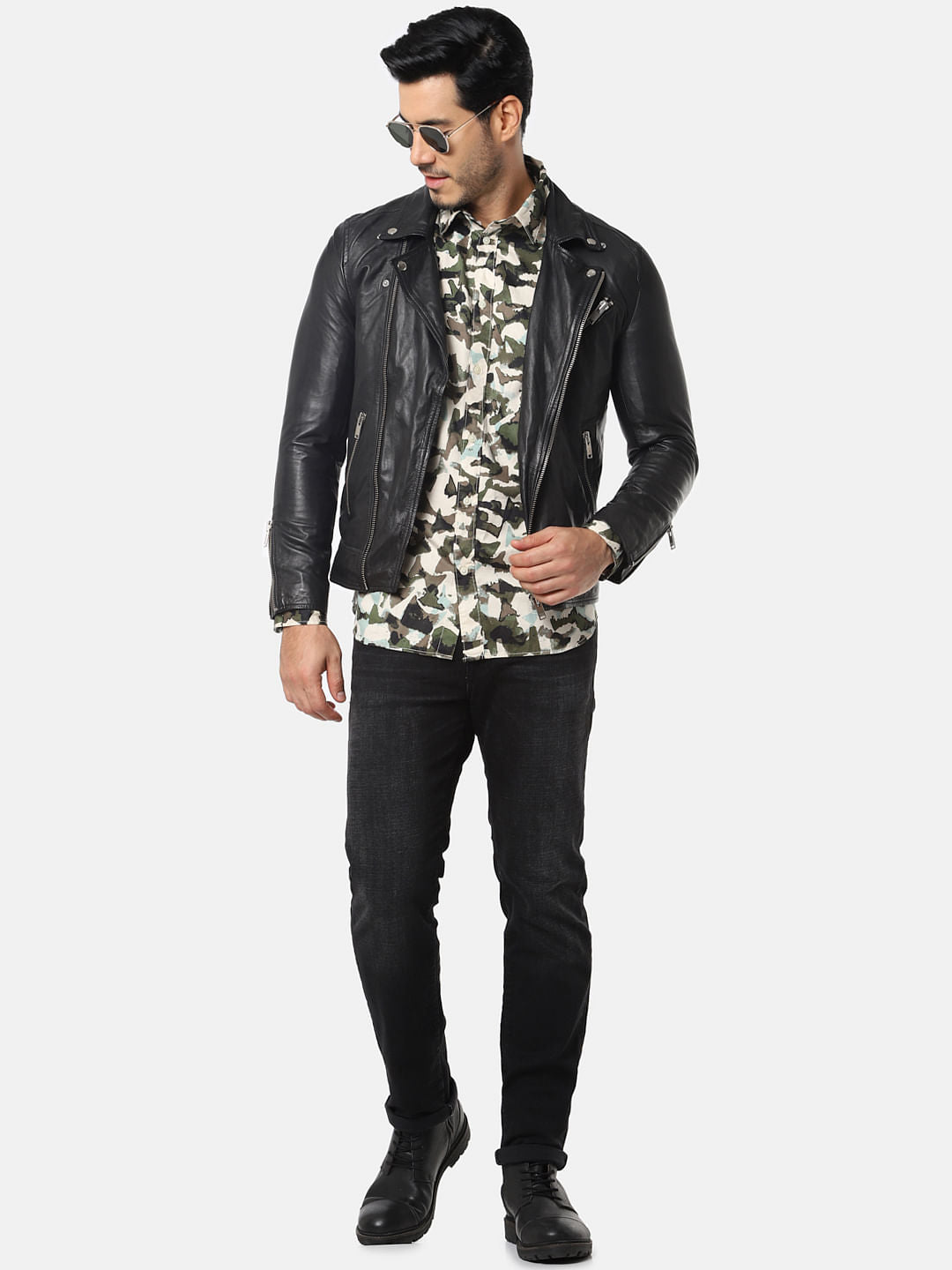 Green All Over Print Full Sleeves Shirt