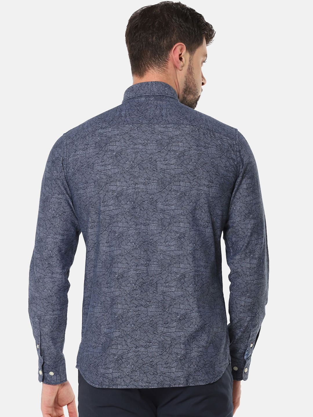 Blue All Over Print Full Sleeves Shirt