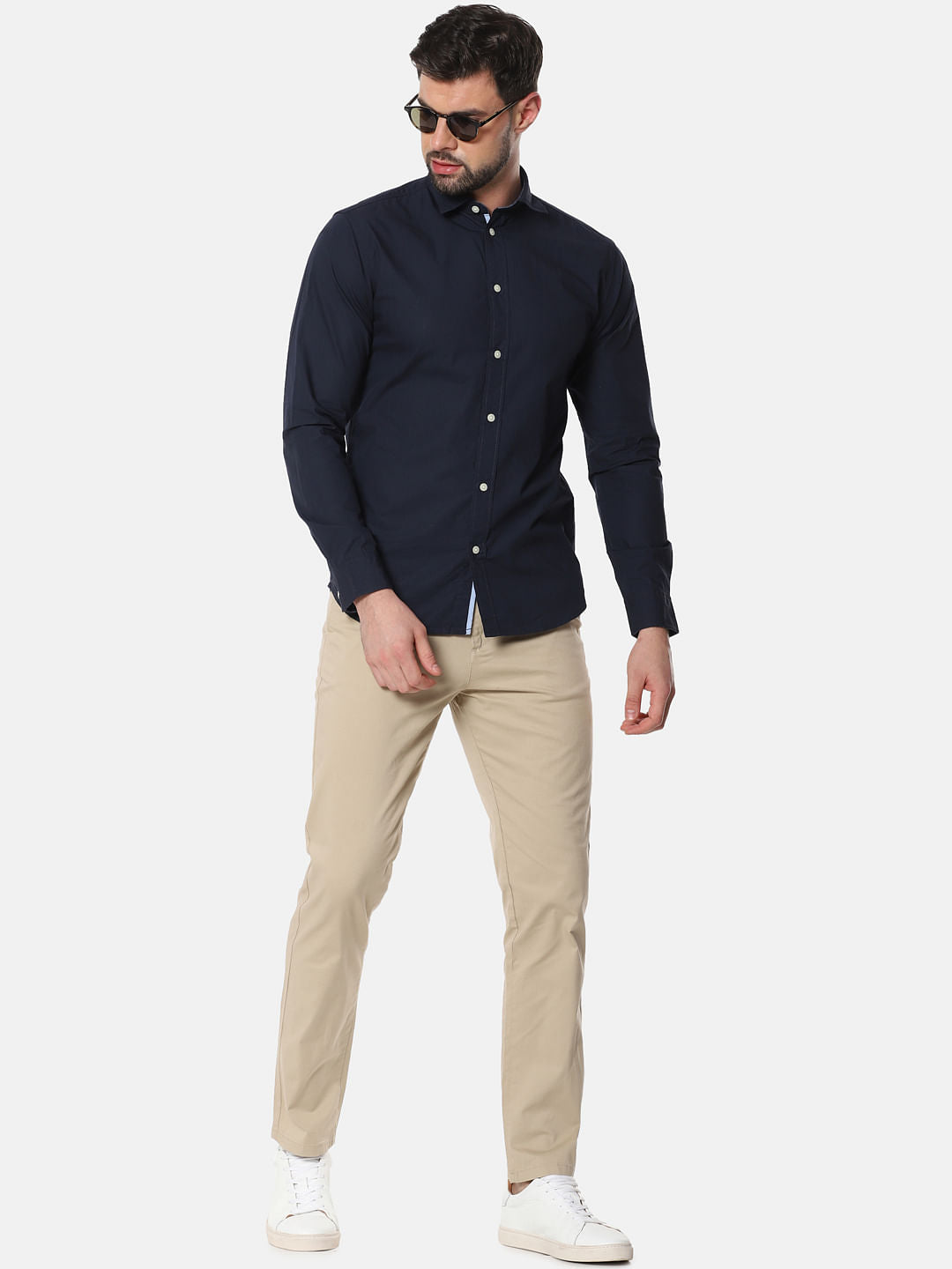 Navy Blue Formal Full Sleeves Shirt