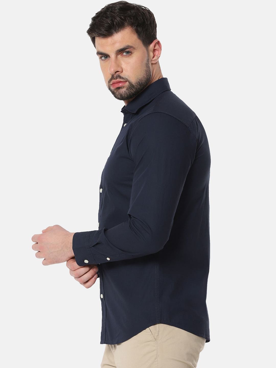 Navy Blue Formal Full Sleeves Shirt