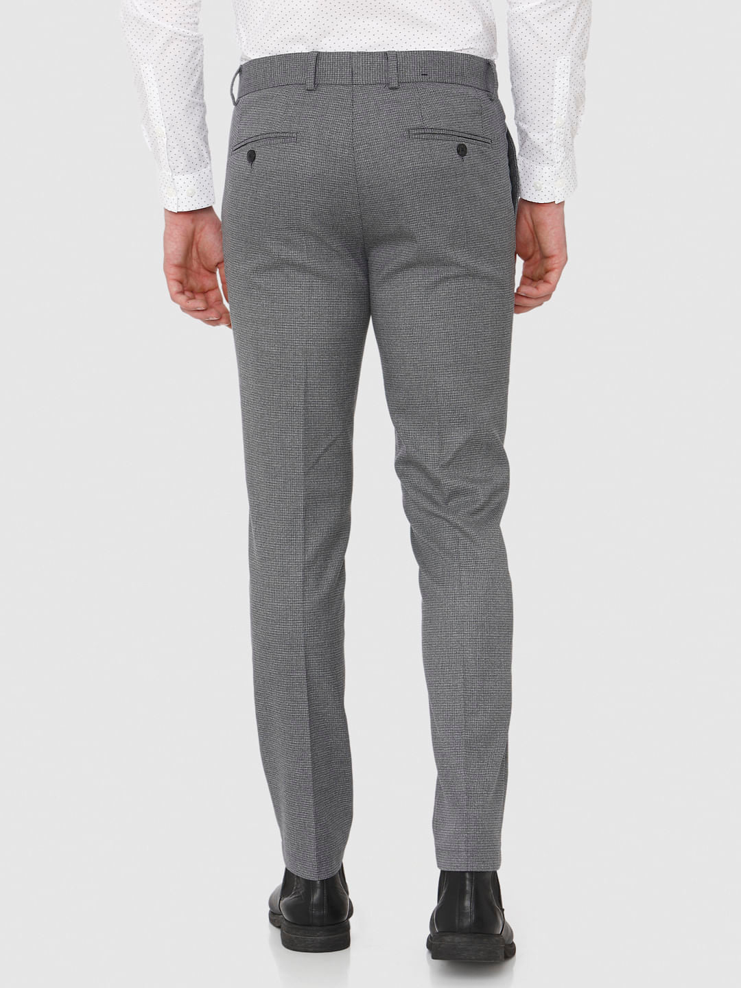 Grey Slim Fit Formal Trousers