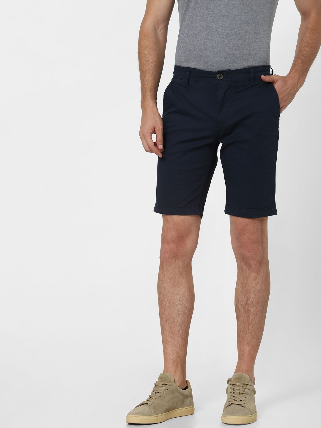 Navy Blue Organic Cotton Chino Shorts