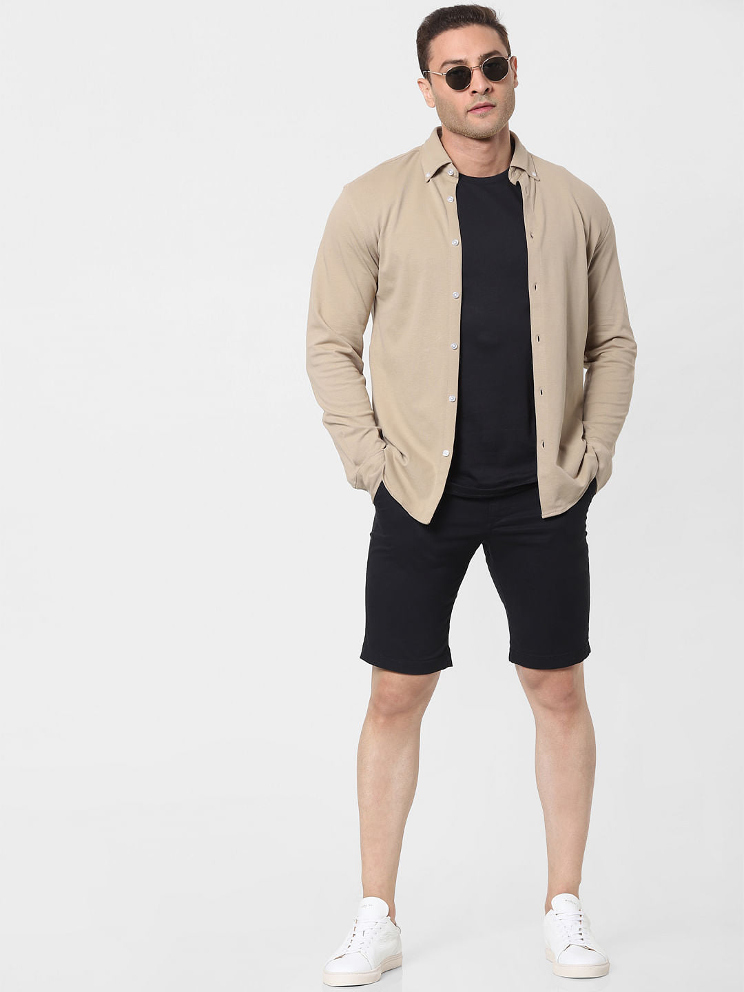 Black Organic Cotton Chino Shorts