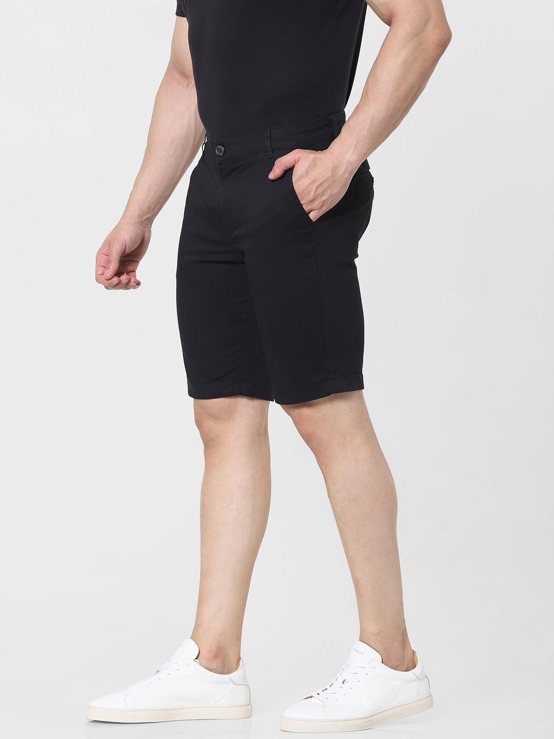 Black Organic Cotton Chino Shorts
