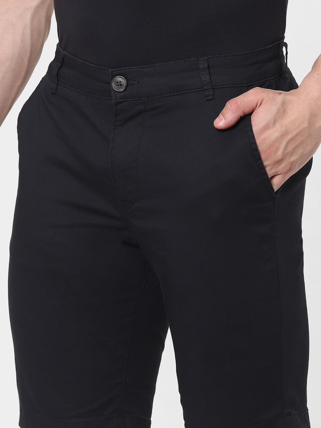 Black Organic Cotton Chino Shorts