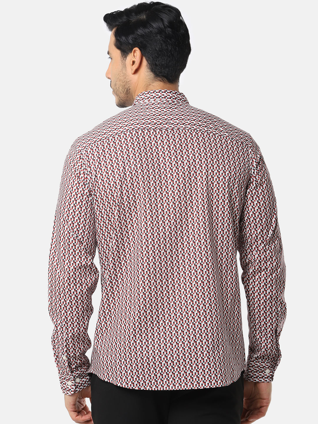 Red All Over Print Full Sleeves Shirt