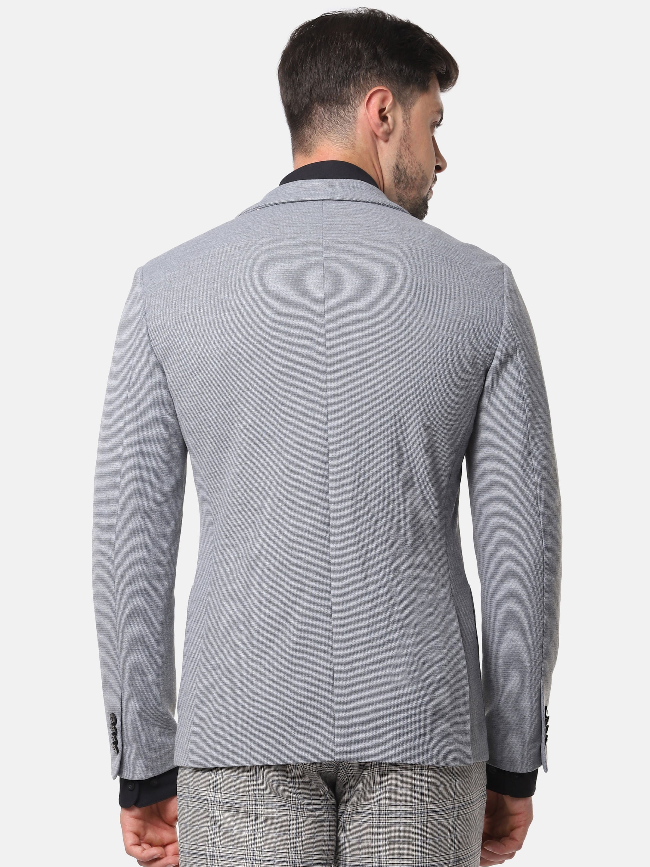 Grey Slim Fit Formal Blazer