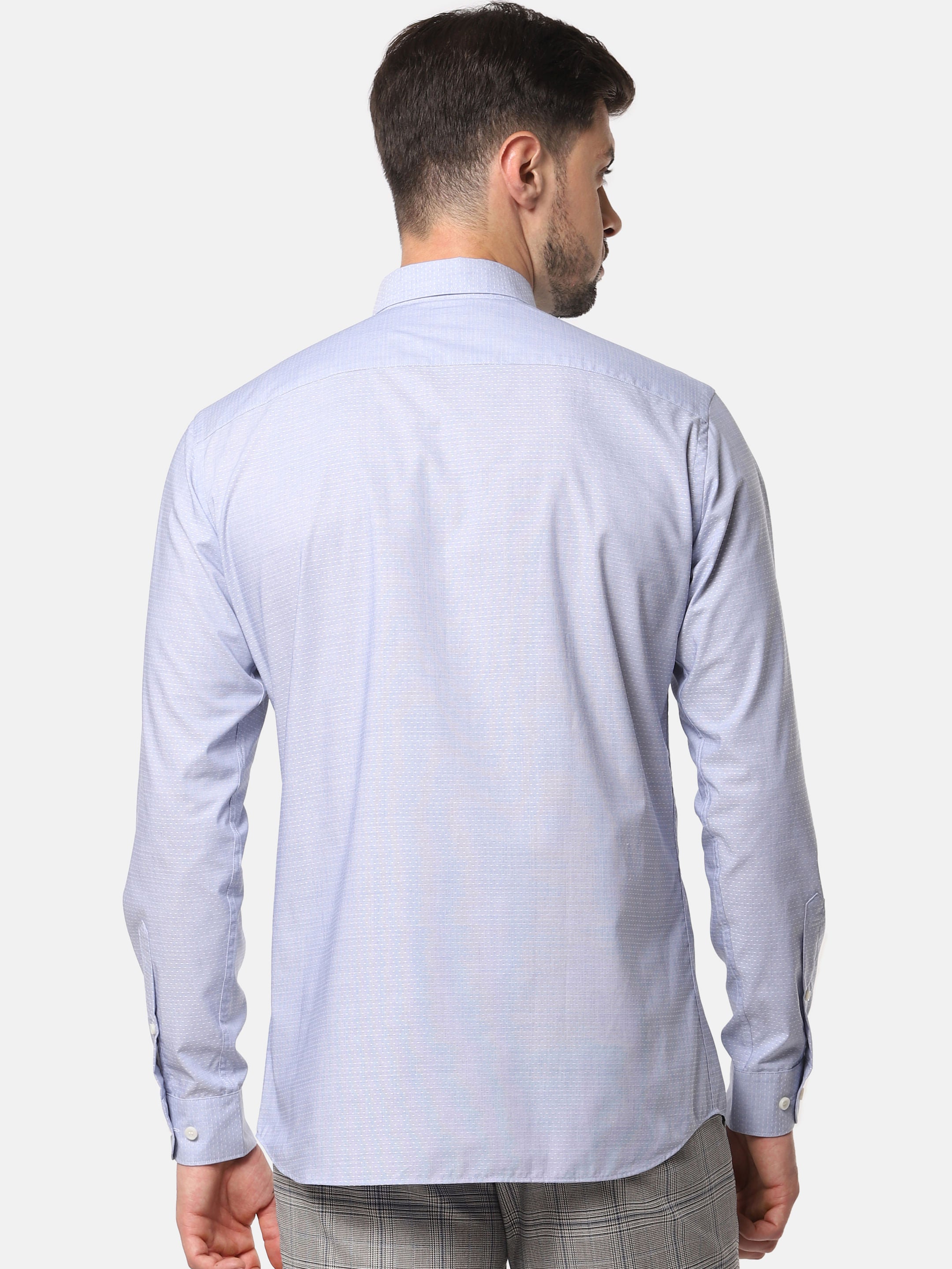 Blue Printed Full Sleeves Shirt