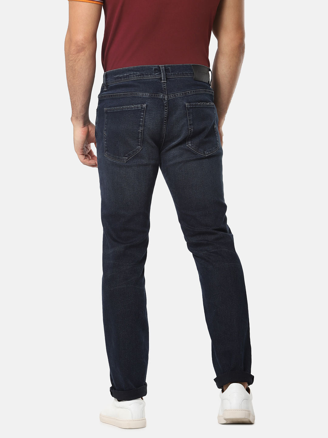 Blue Mid Rise Leon Slim Fit Jeans
