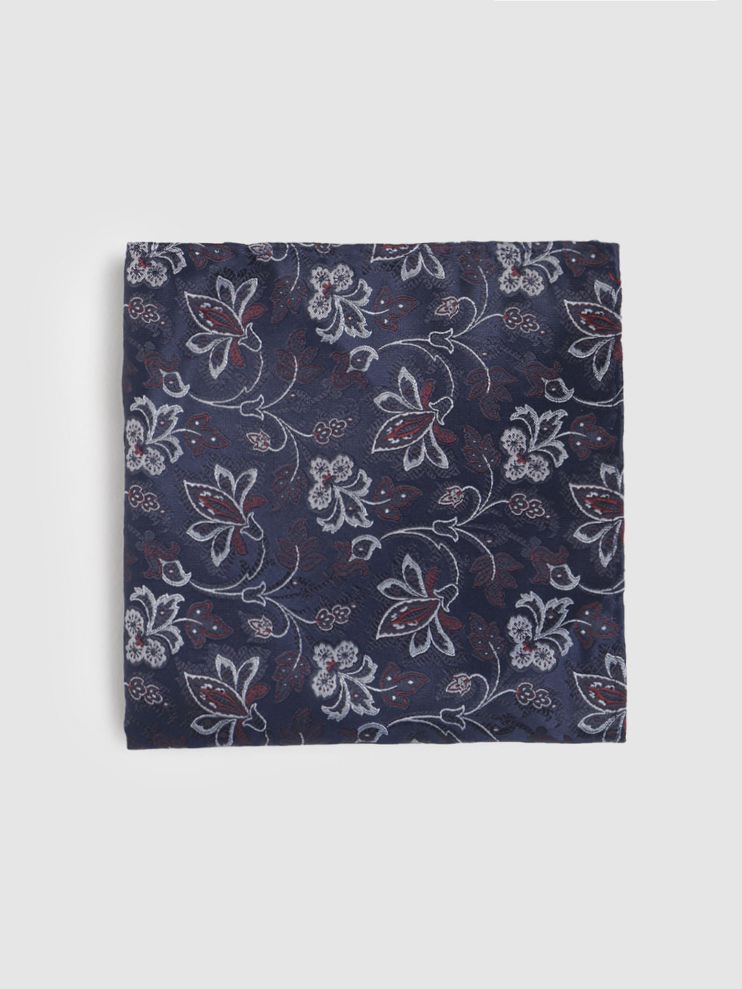 Dark Blue Floral Bow Tie