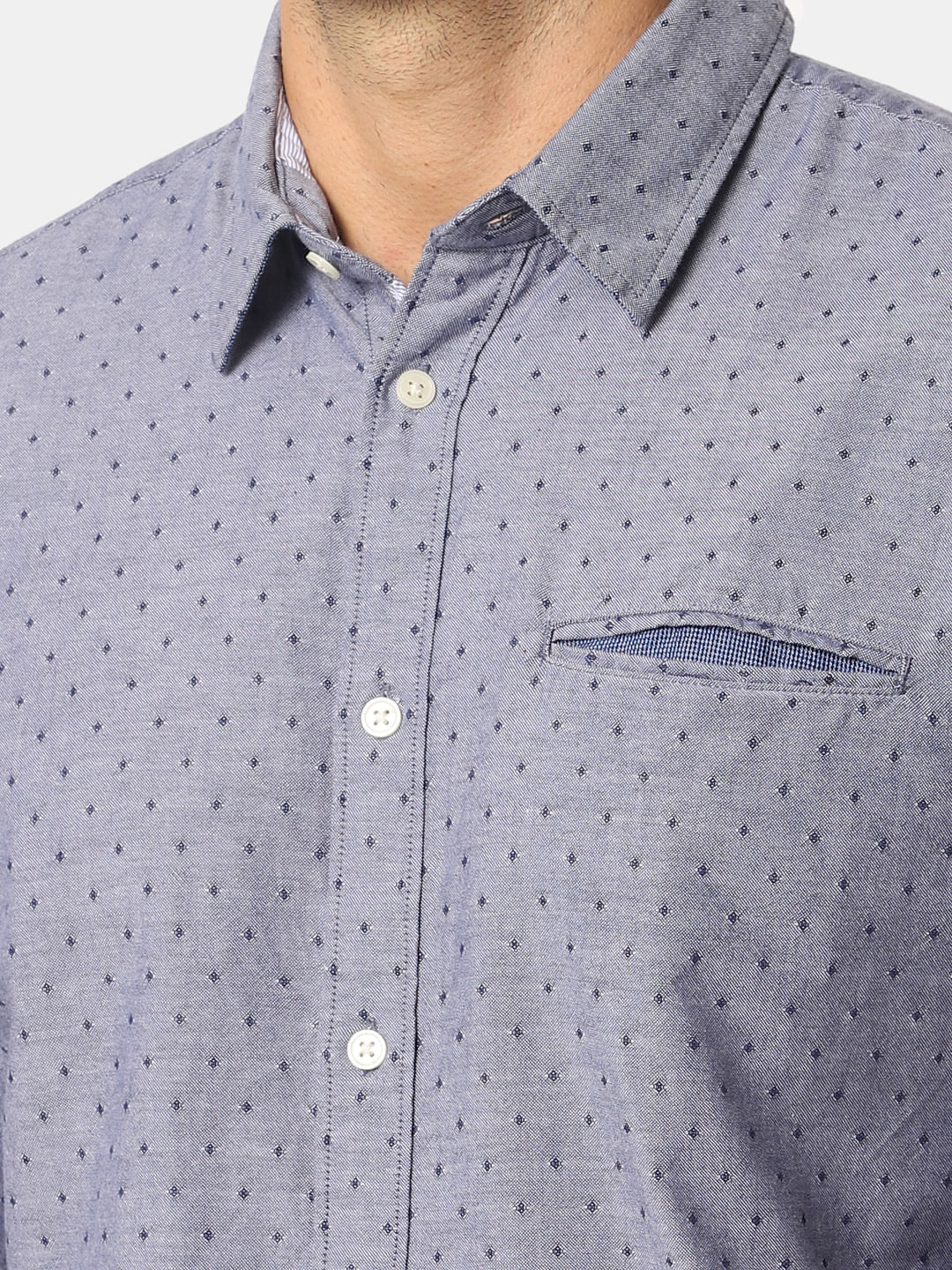 Blue All Over Print Full Sleeves Shirt