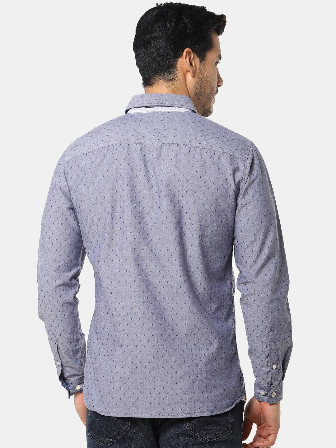 Blue All Over Print Full Sleeves Shirt