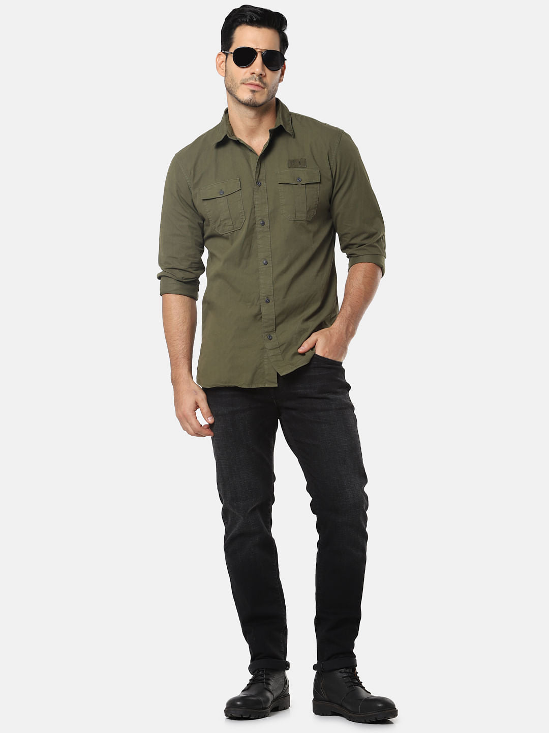 Dark Green Full Sleeves Shirt