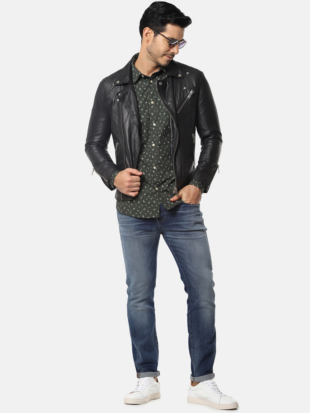 Green All Over Print Organic Cotton Full Sleeves Shirt