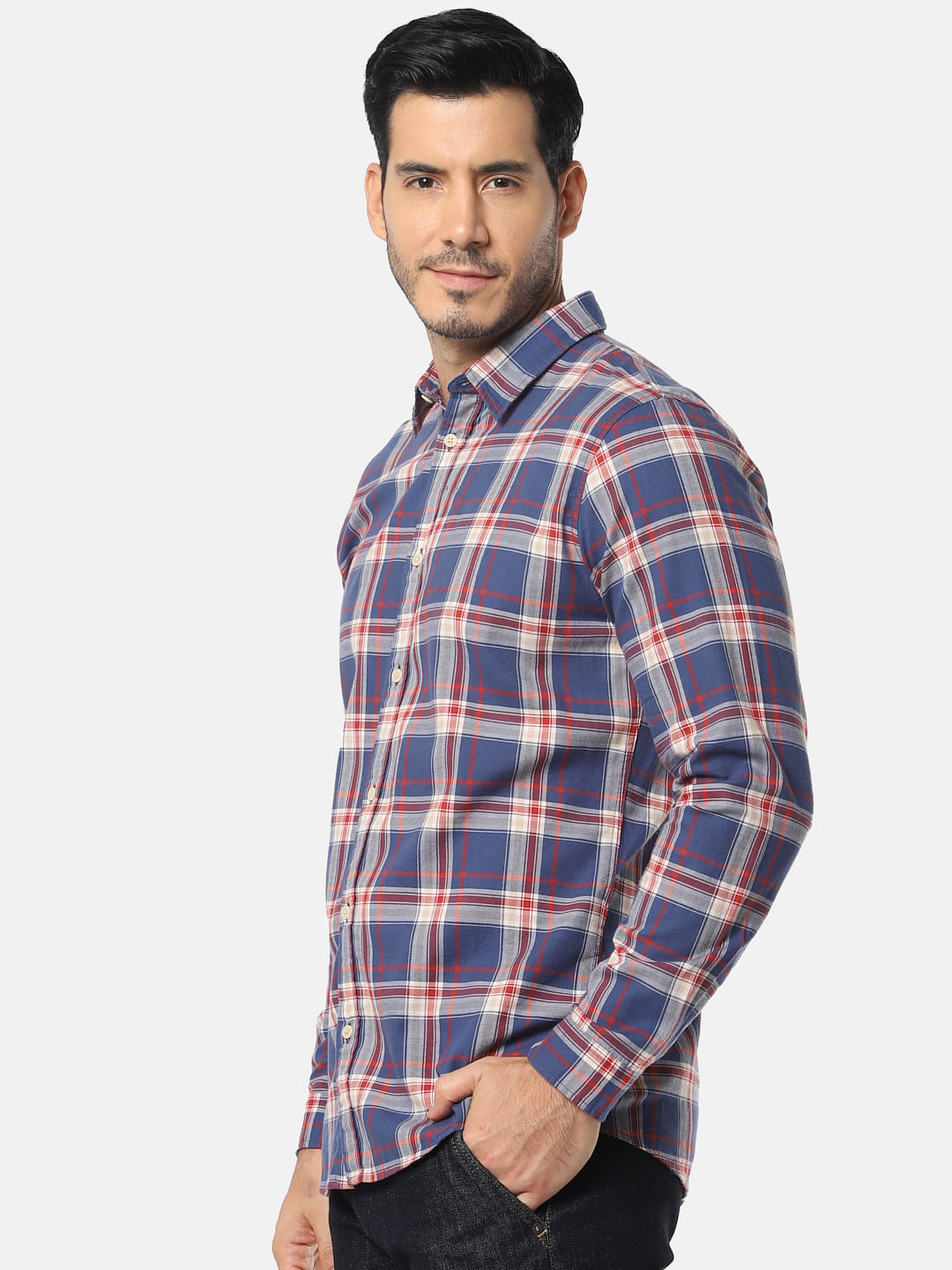 Blue Check Full Sleeves Shirt