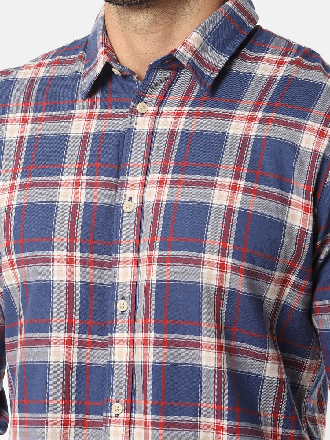 Blue Check Full Sleeves Shirt