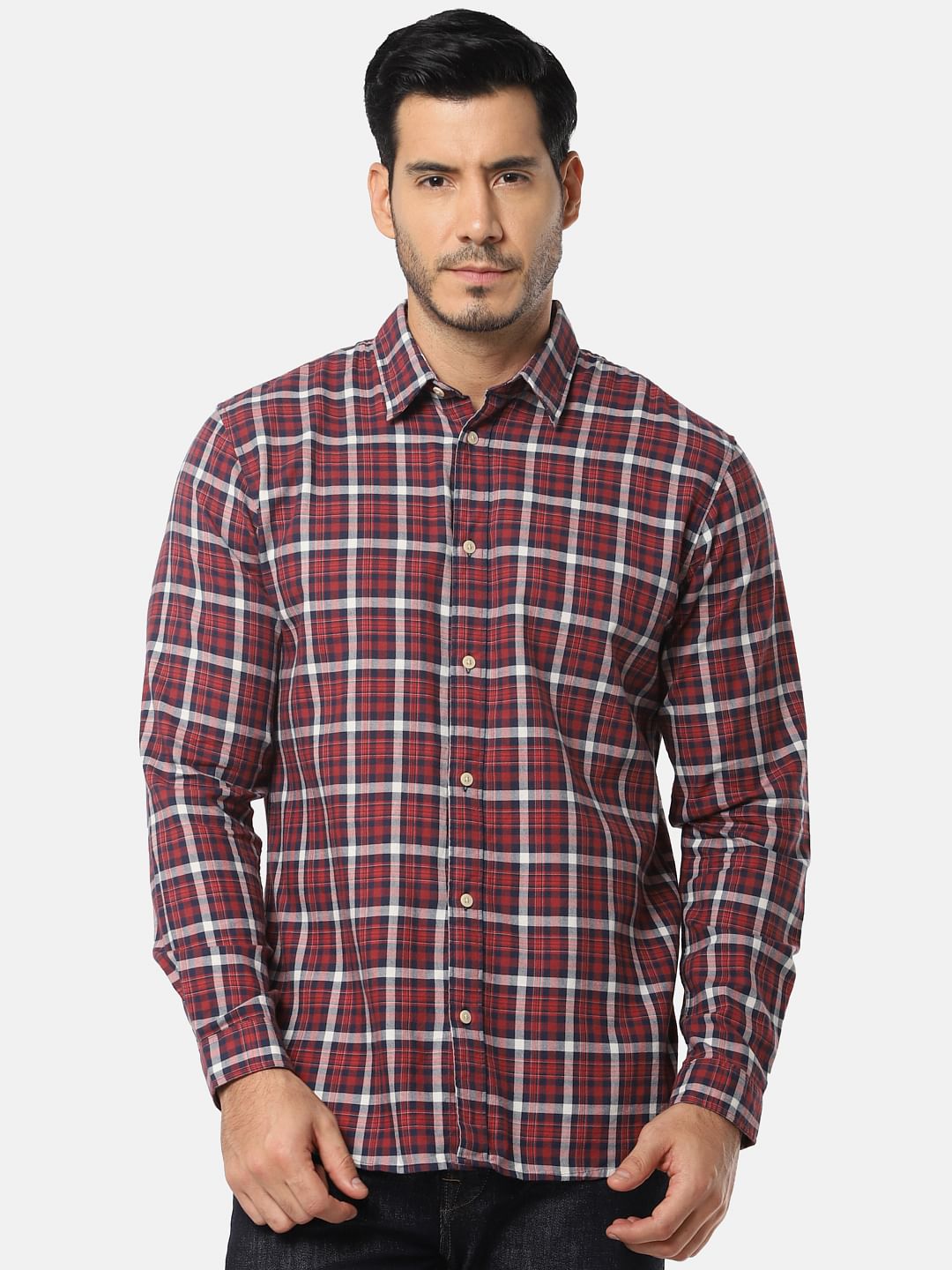Red Check Full Sleeves Shirt