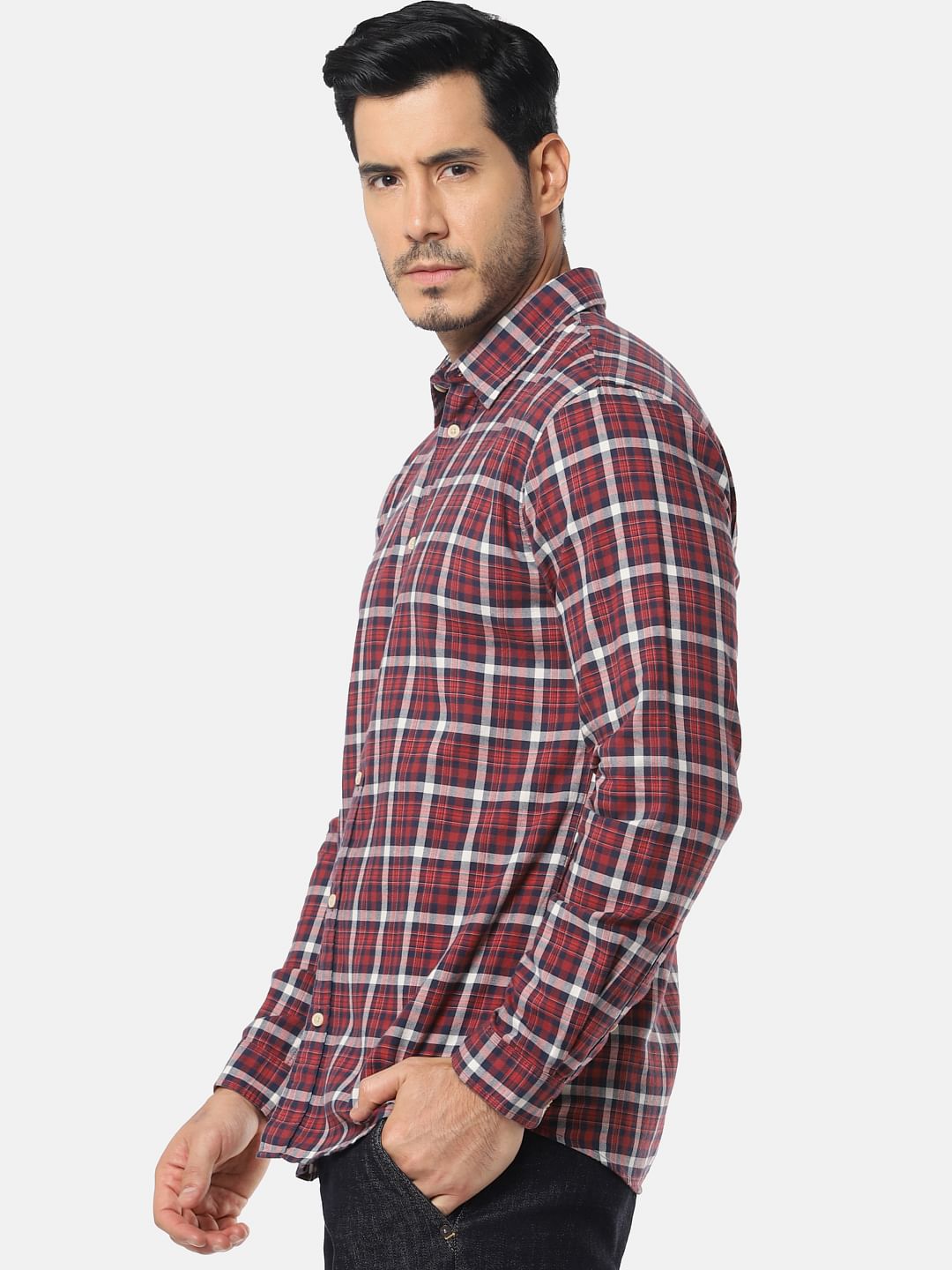 Red Check Full Sleeves Shirt