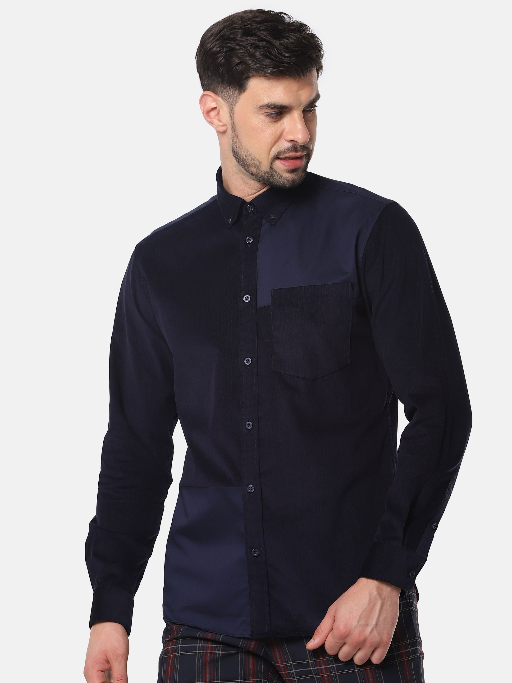 Navy Blue Full Sleeves Shirt