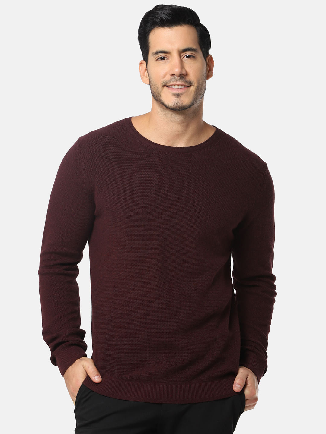 Burgundy Slim Fit Pullover