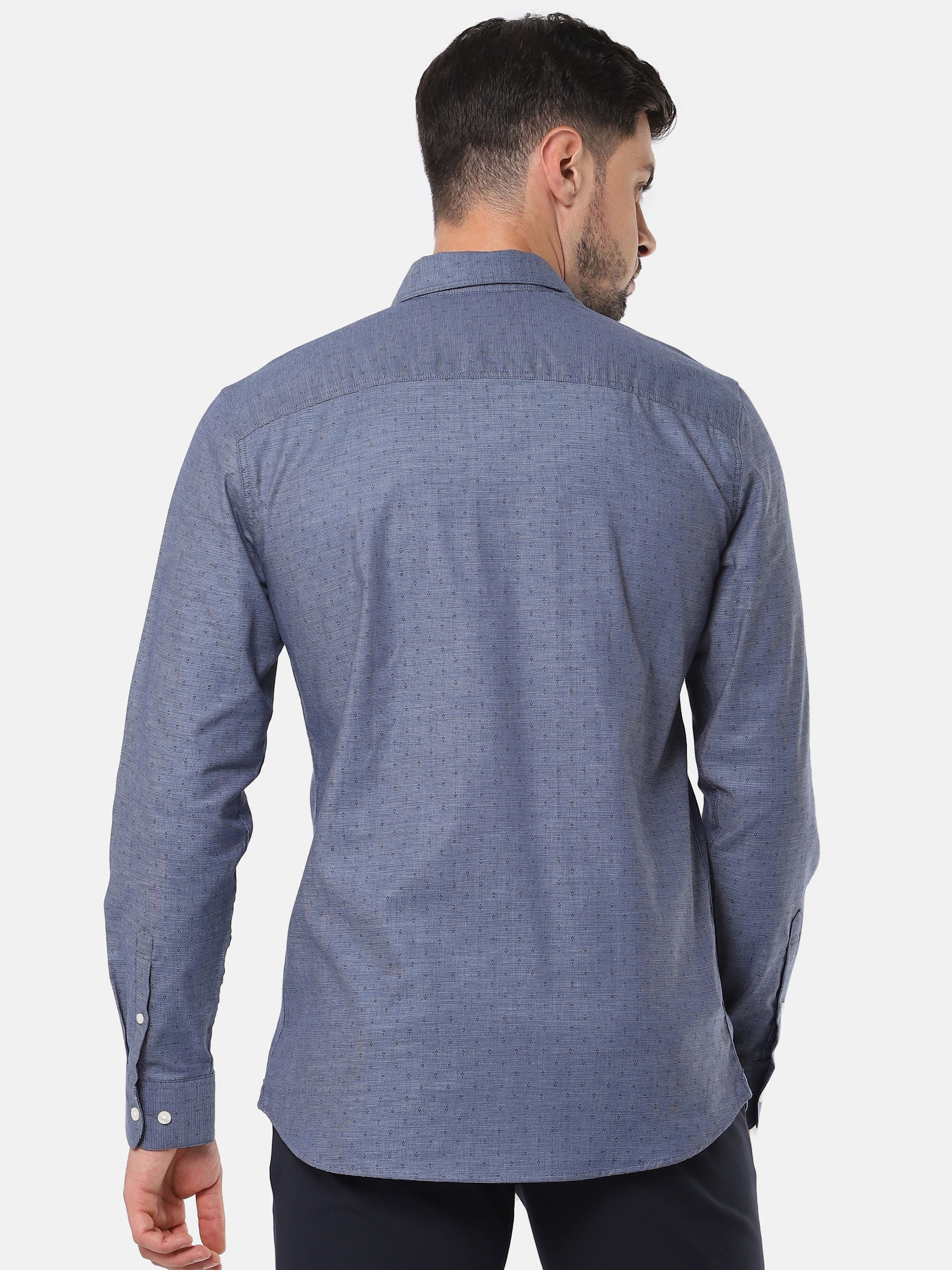 Blue All Over Print Full Sleeves Shirt
