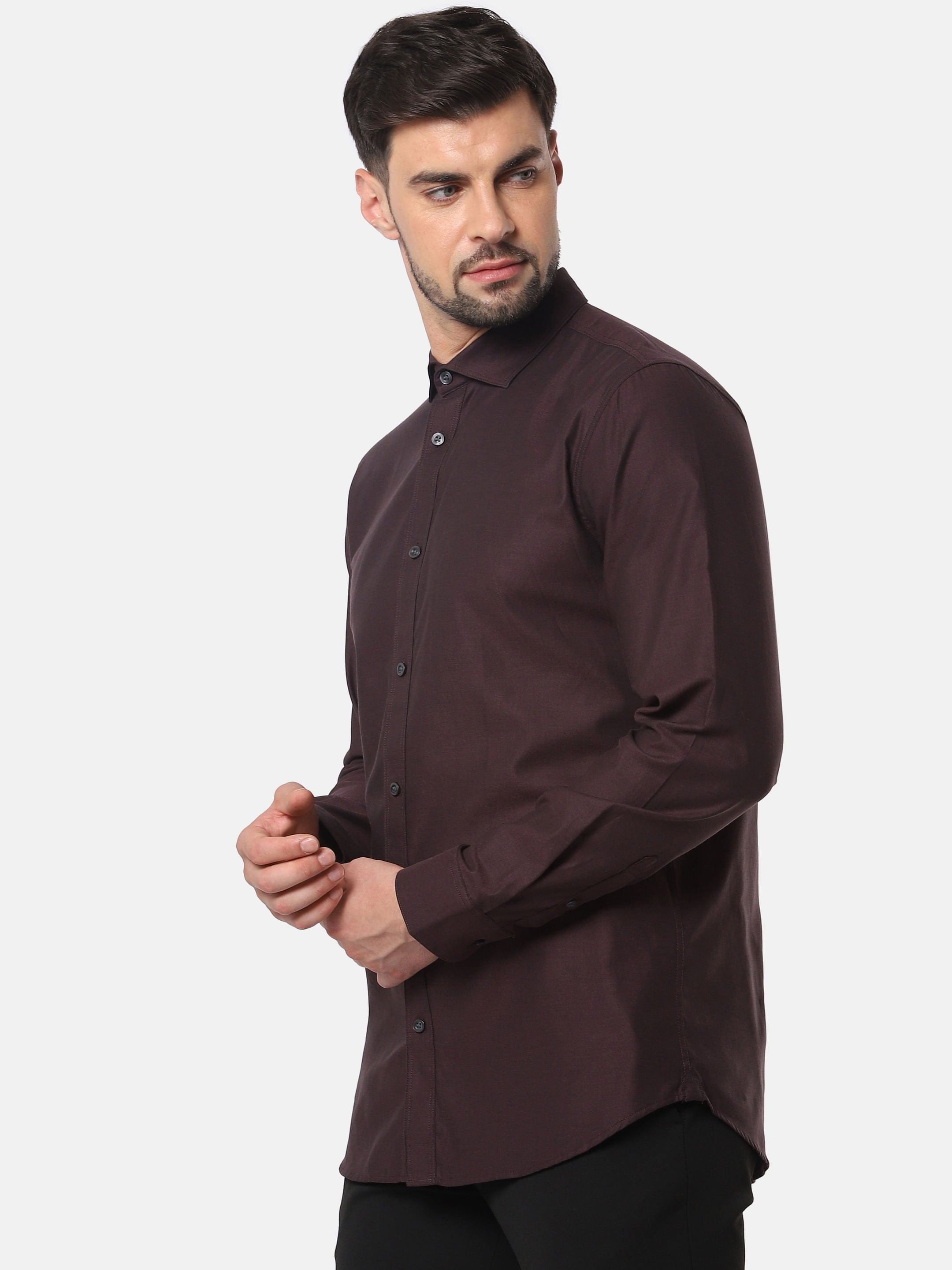 Burgundy Full Sleeves Shirt