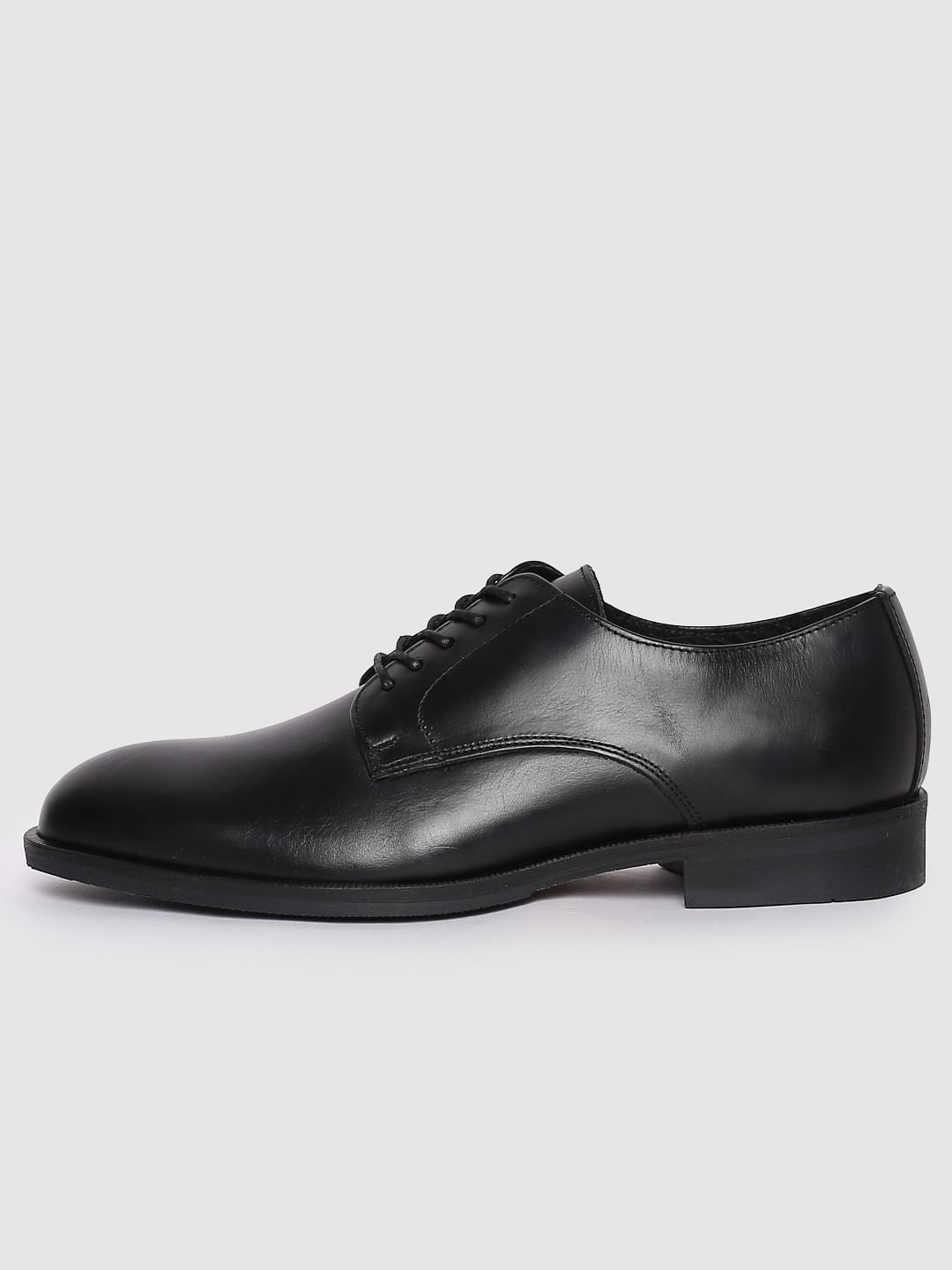 Black Leather Derby Shoes