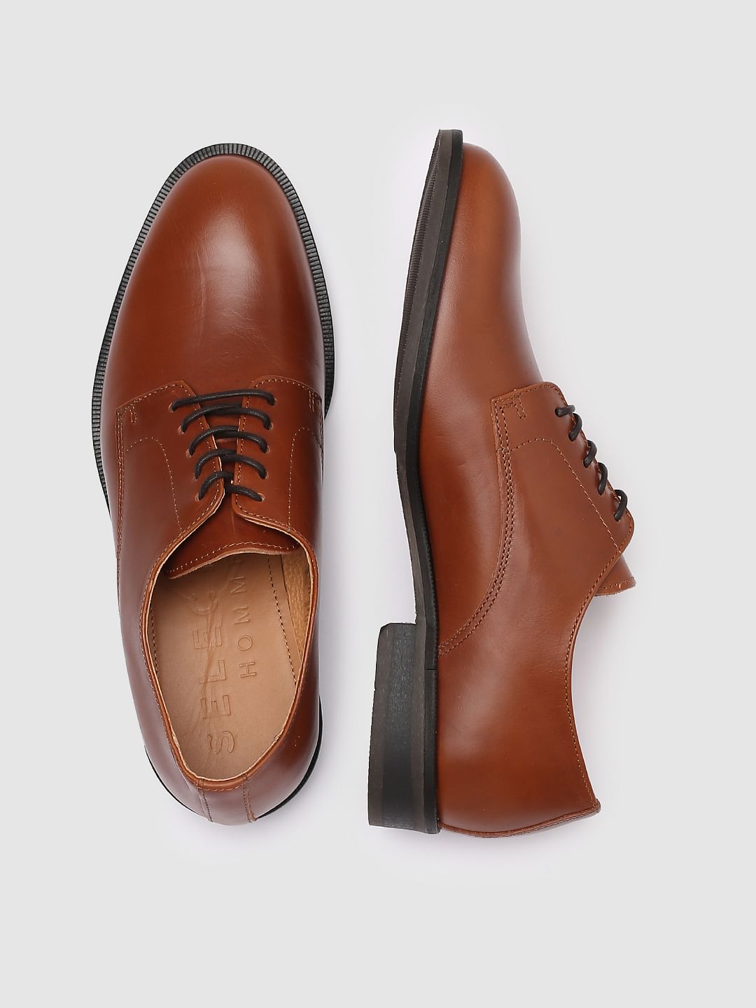 Brown Leather Derby Shoes
