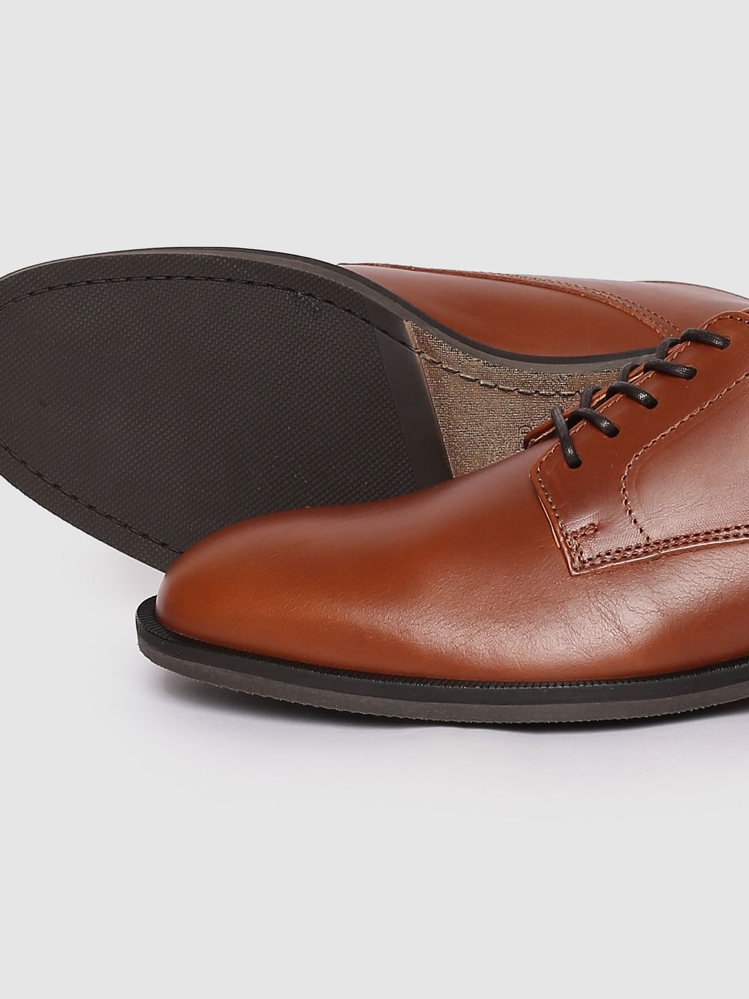 Brown Leather Derby Shoes