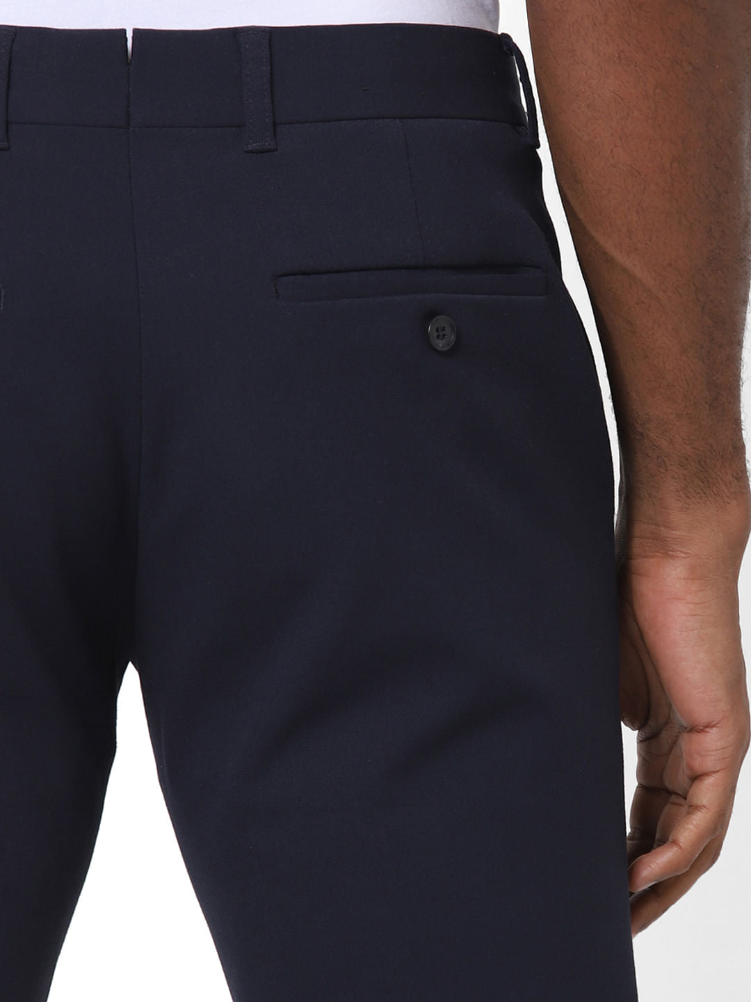 Navy Blue Slim Fit Formal Trousers
