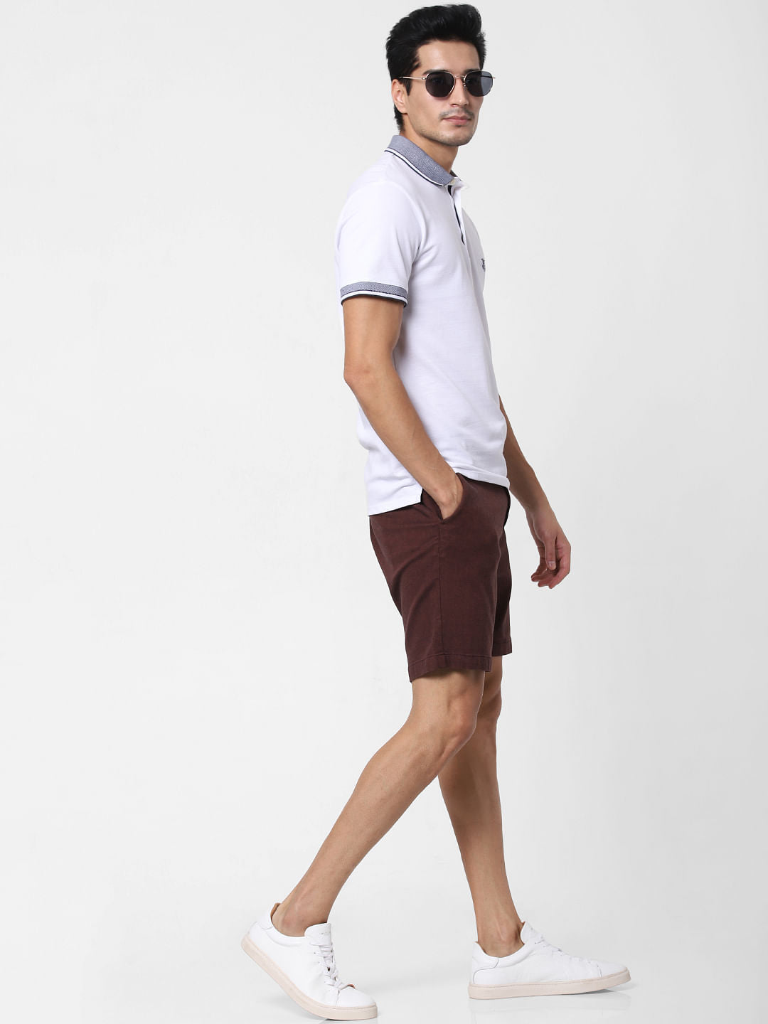 White Contrast Tipping Polo T-Shirt