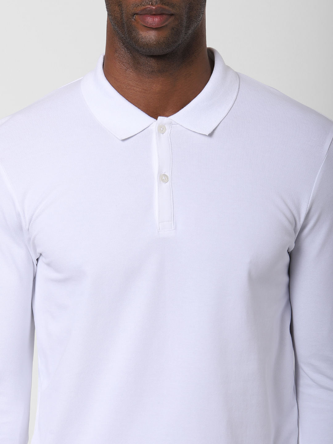 White Polo Neck T-Shirt