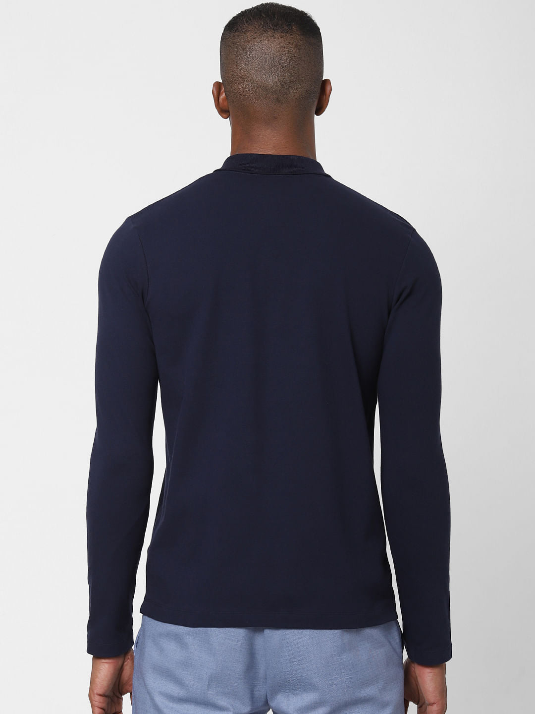 Navy Blue Polo Neck T-Shirt