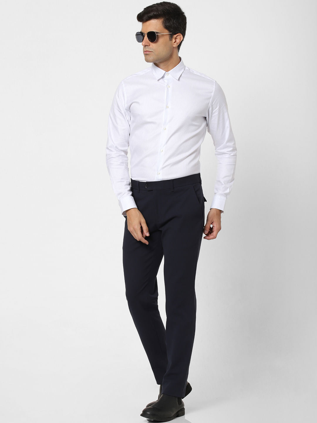 White Striped Full Sleeves Shirt