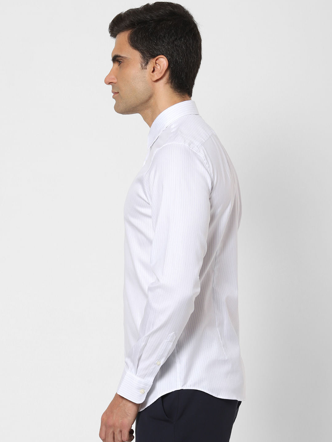 White Striped Full Sleeves Shirt