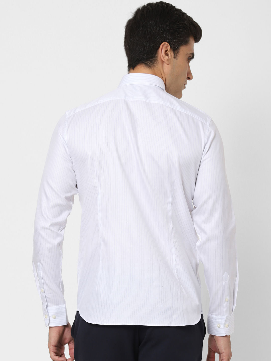 White Striped Full Sleeves Shirt