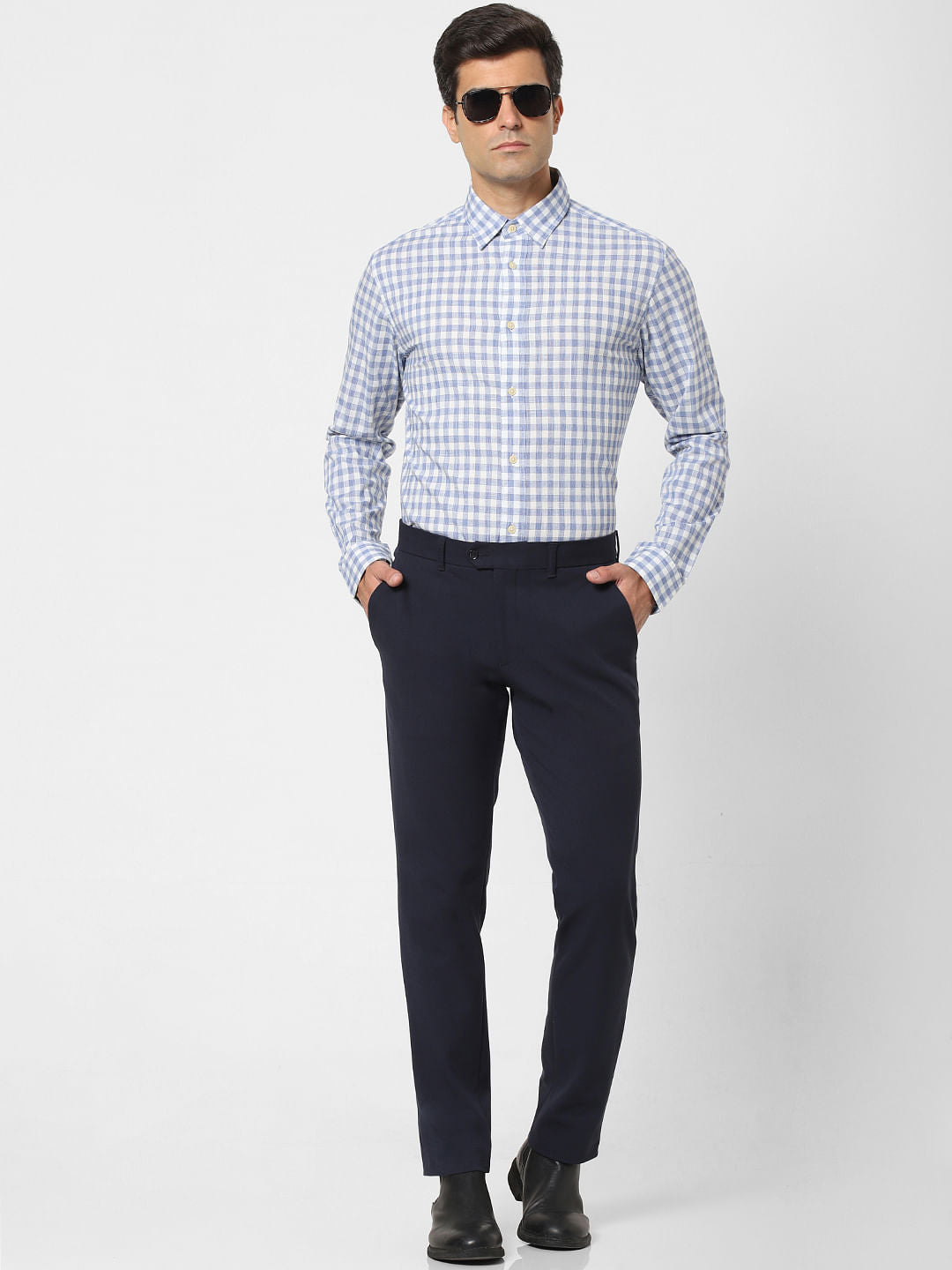 Blue Check Full Sleeves Shirt