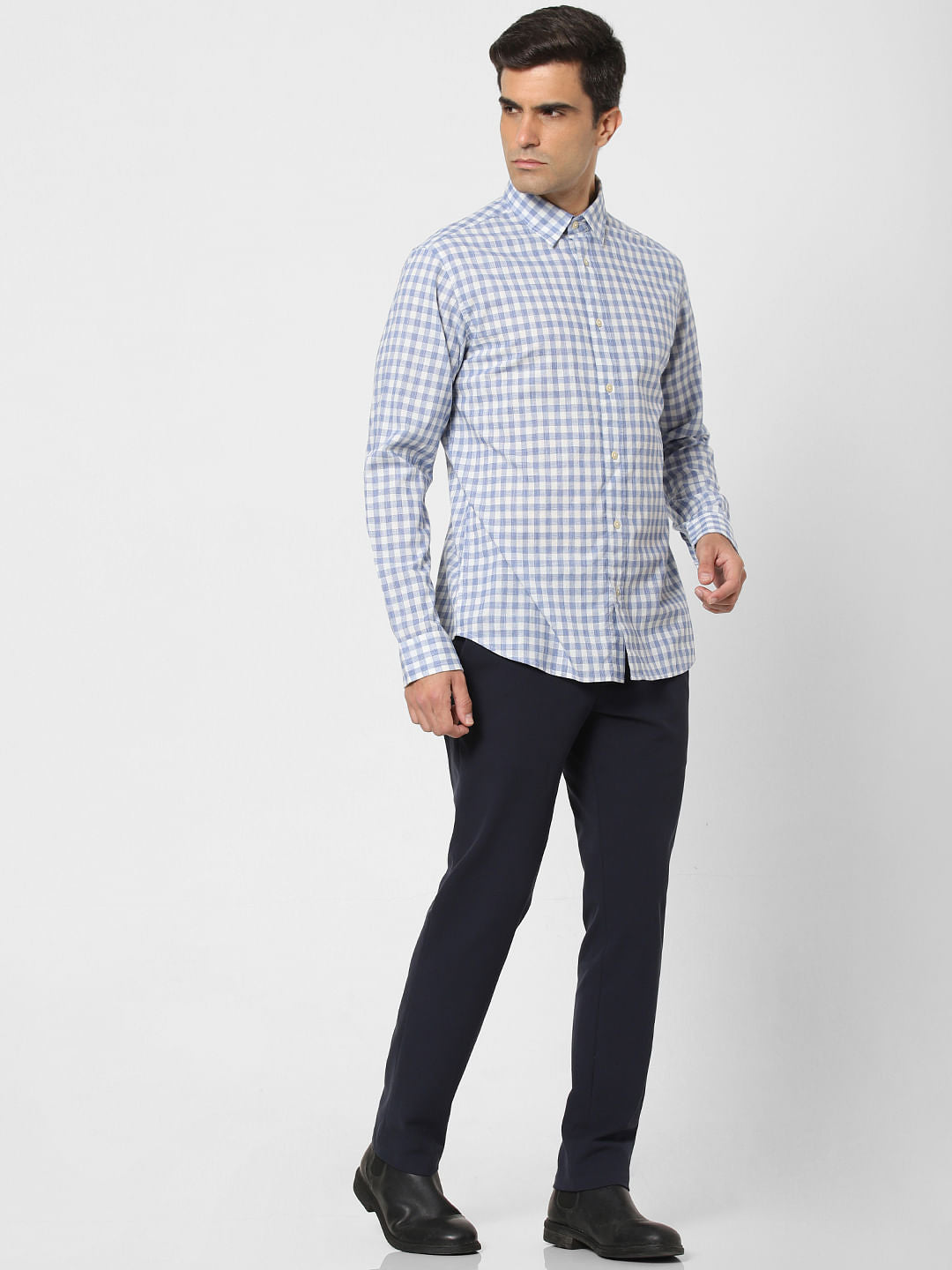 Blue Check Full Sleeves Shirt