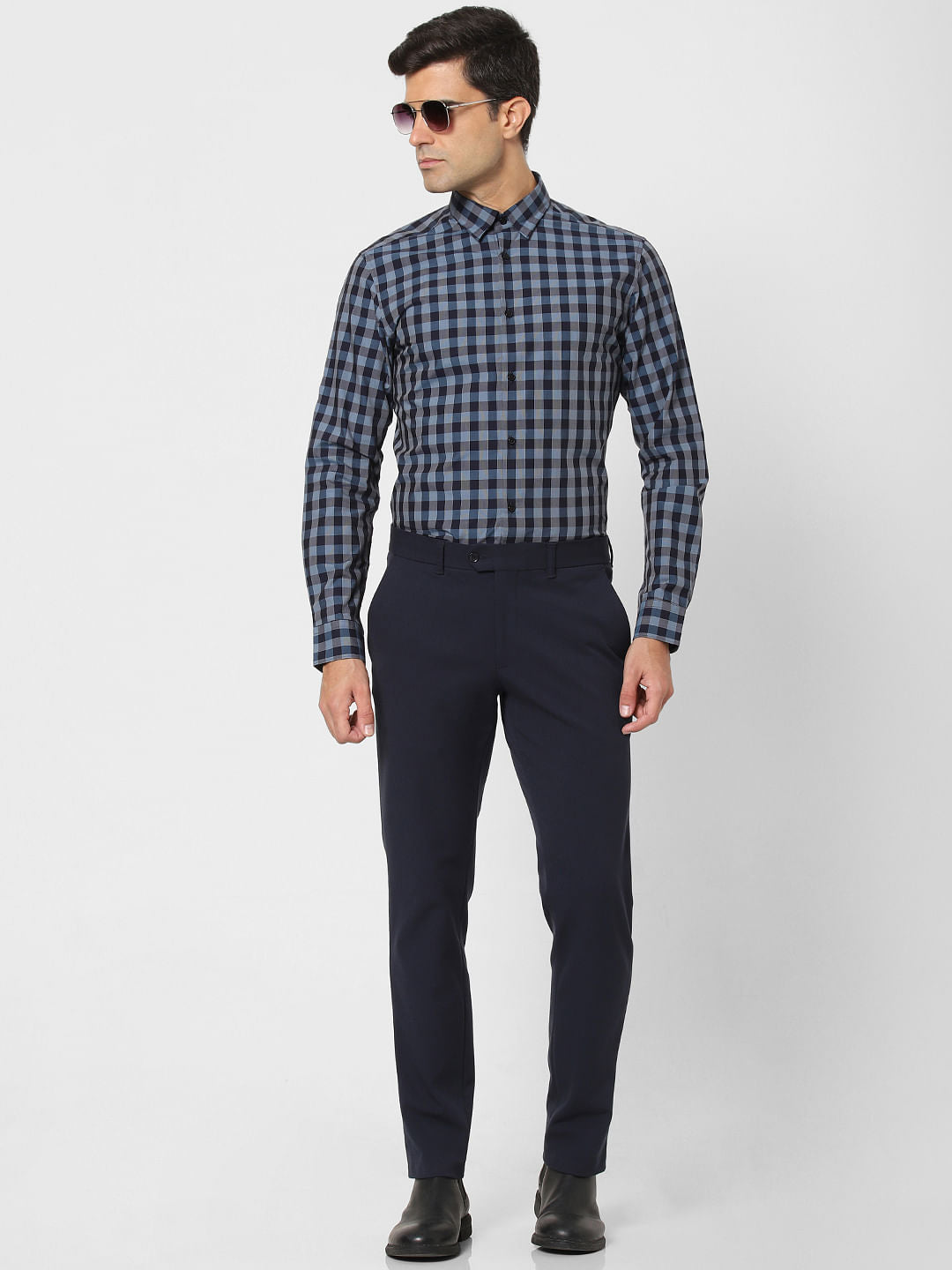 Blue Check Full Sleeves Shirt