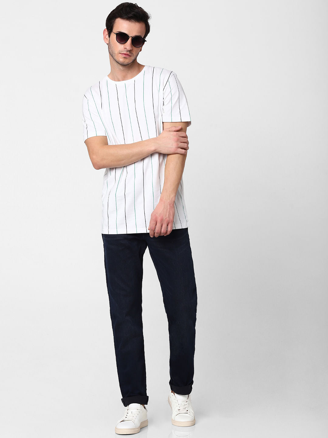 Black Scott Mid Rise Straight Fit Jeans