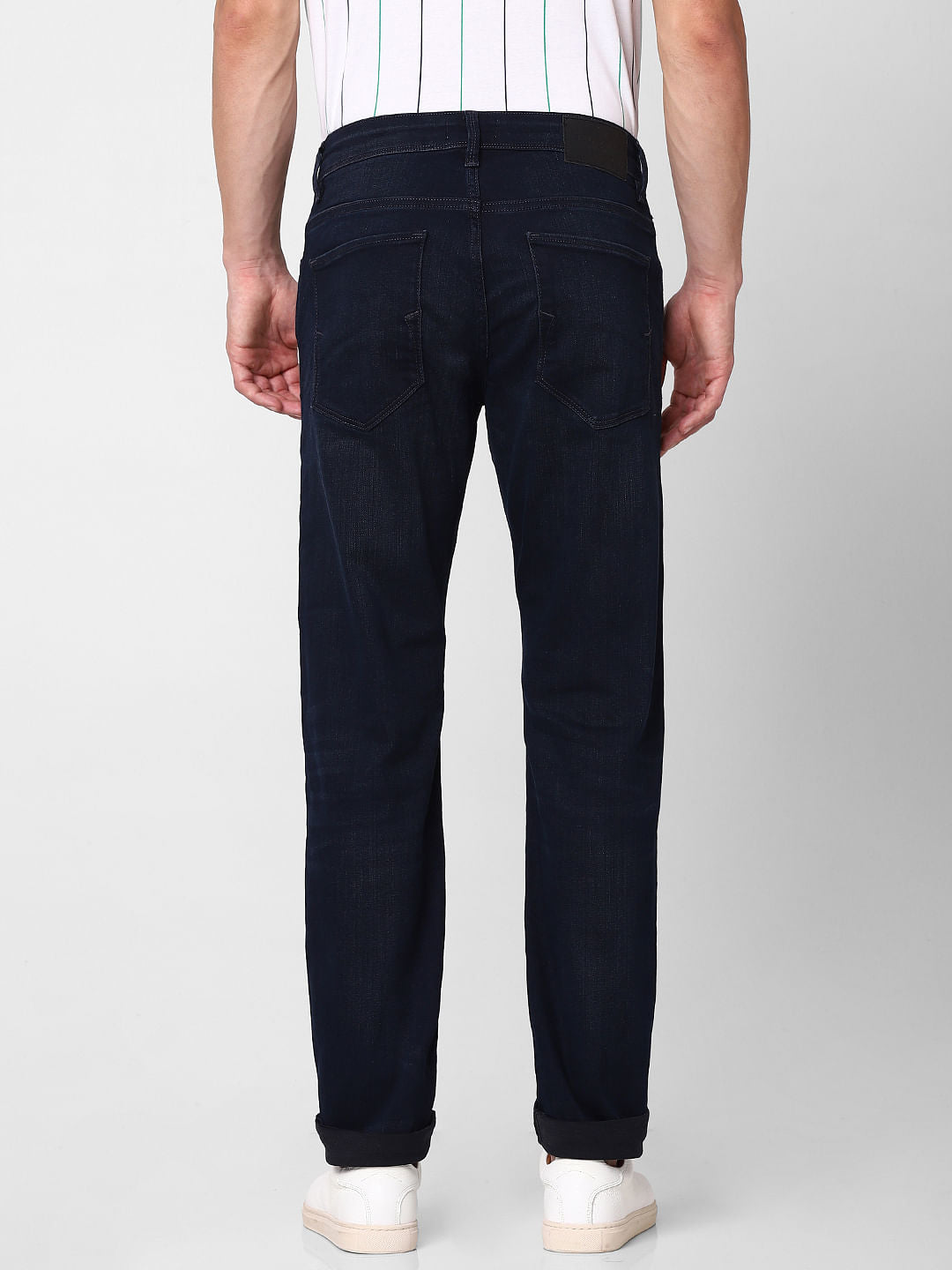 Black Scott Mid Rise Straight Fit Jeans