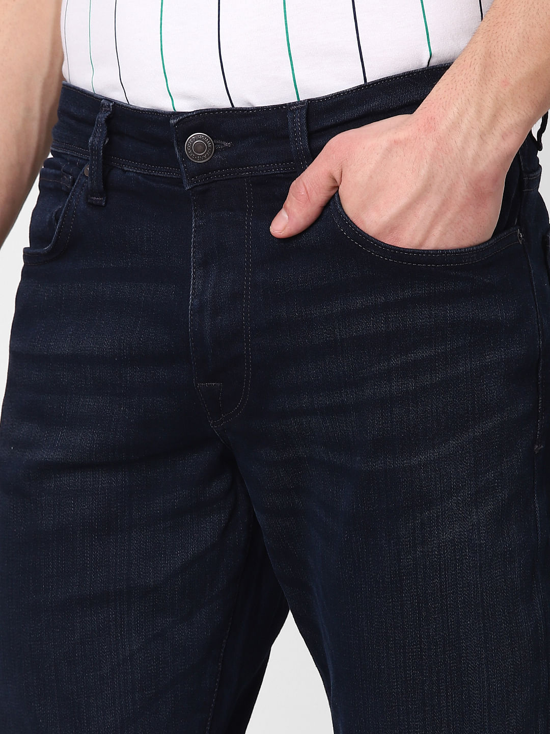 Black Scott Mid Rise Straight Fit Jeans