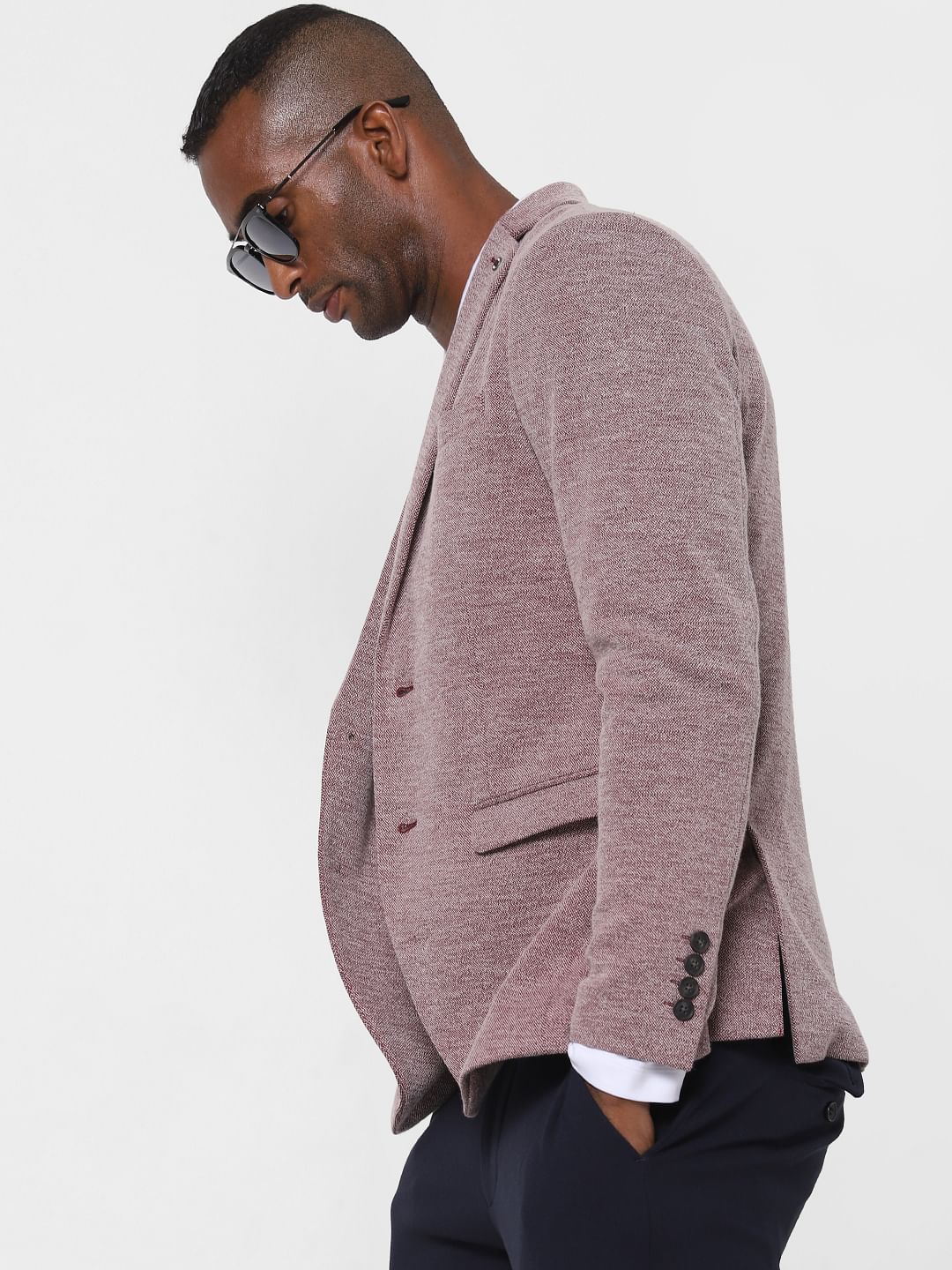 Red Double Button Blazer