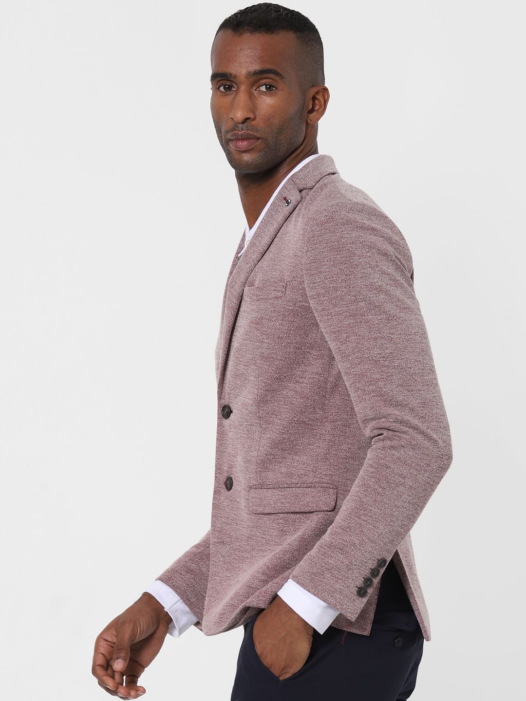 Red Double Button Blazer