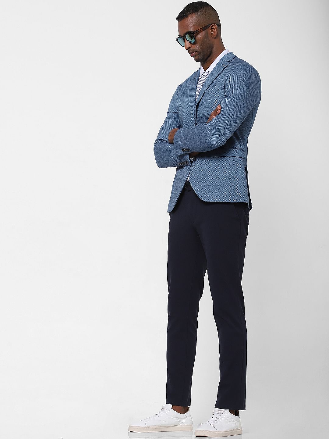 Light Blue Double Button Blazer