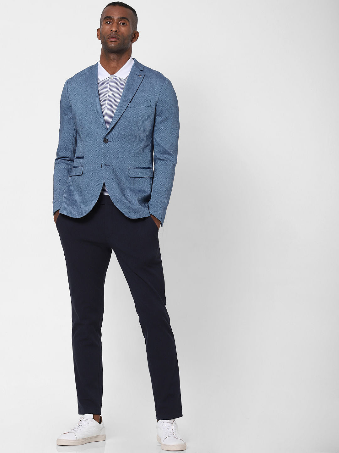 Light Blue Double Button Blazer