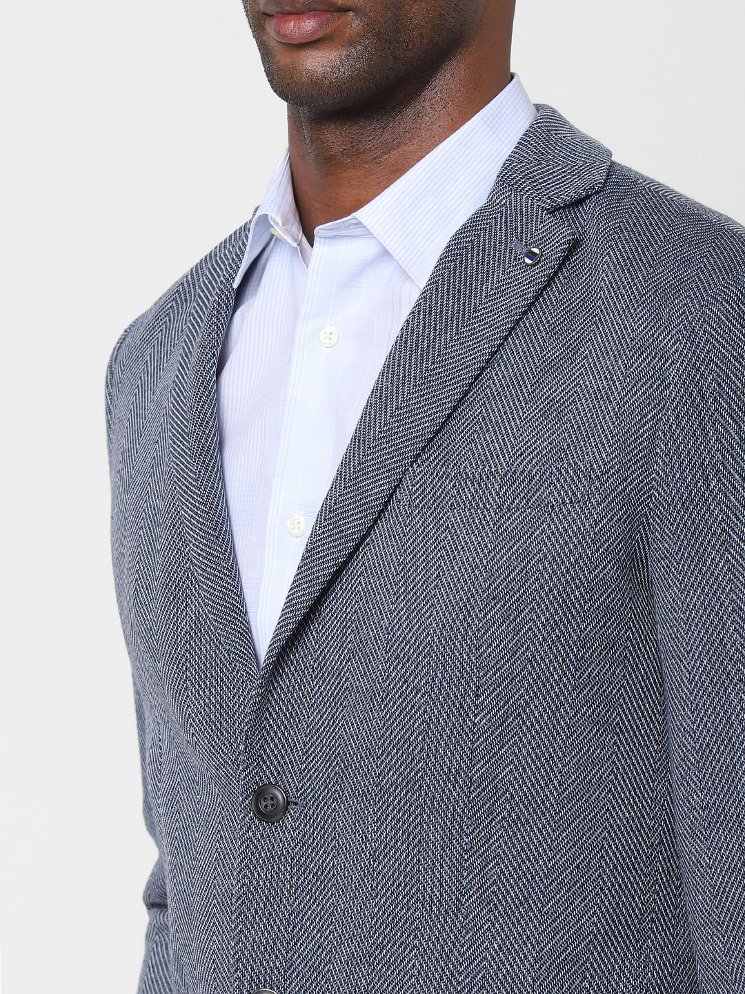 Dark Blue Double Button Blazer