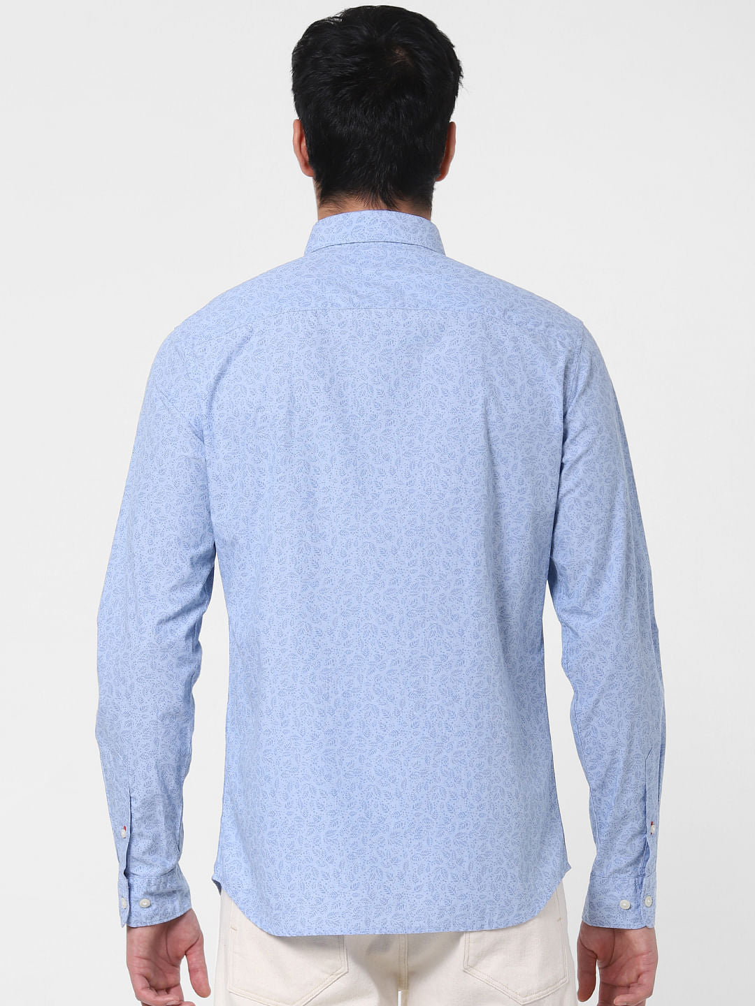 Light Blue Floral Print Shirt