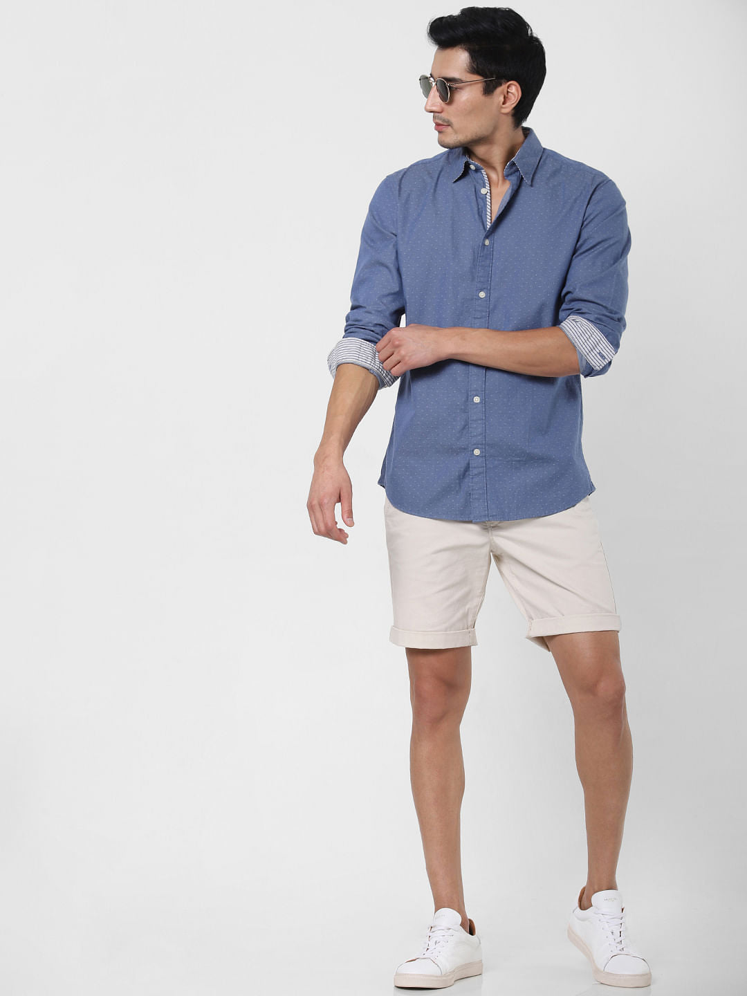 Blue All Over Print Full Sleeves Shirt