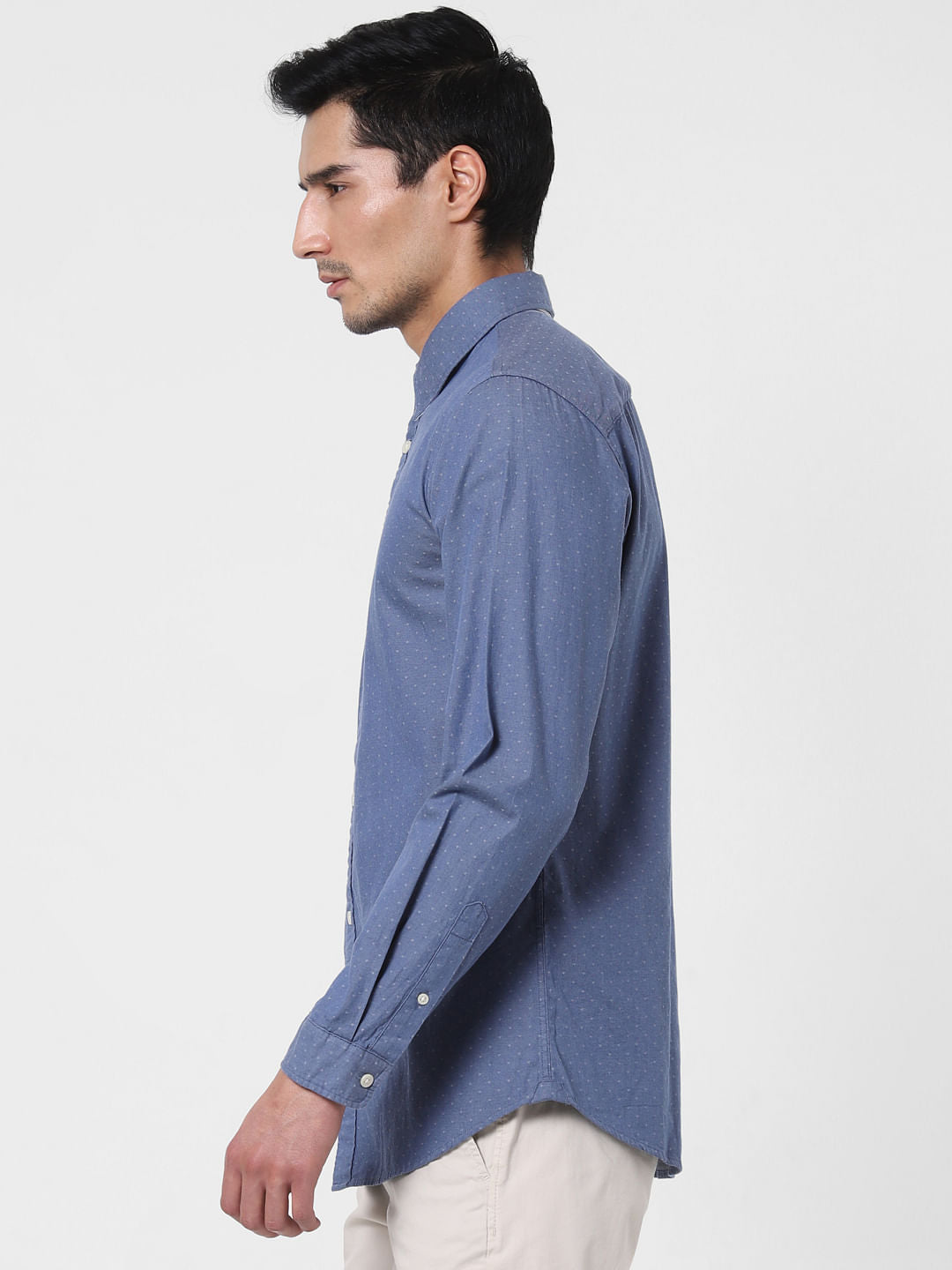 Blue All Over Print Full Sleeves Shirt